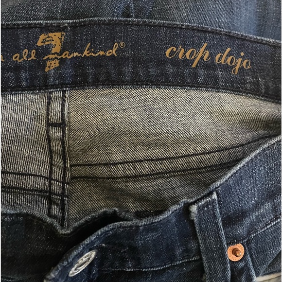 7 For All Mankind Sz:28 Crop Dojo Blue Jeans - Picture 6 of 7